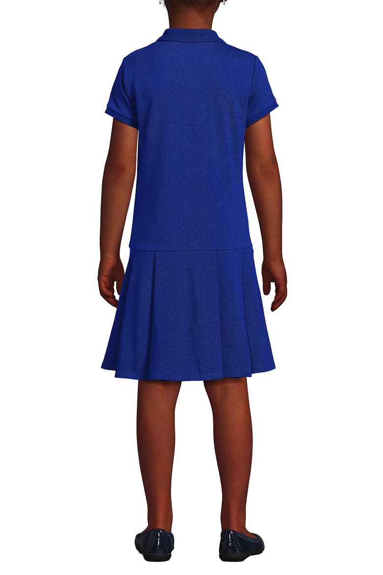 School Uniform Girls Short Sleeve Mesh Pleated Polo Dress, Alternate, color, Cobalt