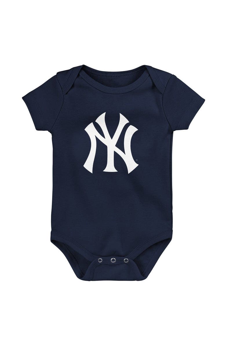 Outerstuff Infant Navy/White/Heather Gray New York Yankees Biggest Little Fan 3-Pack Bodysuit Set, Alternate, color, 