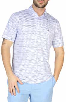 TailorByrd Martini Glasses Print Performance Polo