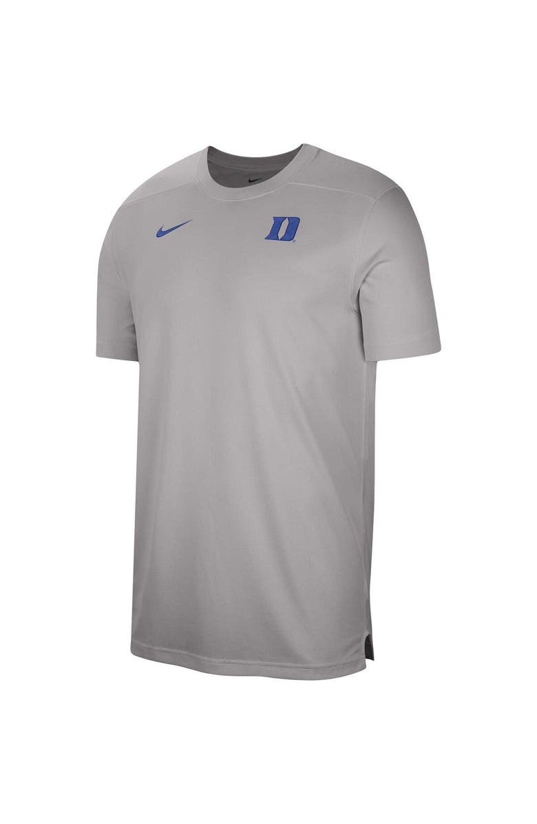 Nike Men's Nike Heather Gray Duke Blue Devils Sideline Coaches Performance Top, Alternate, color,
