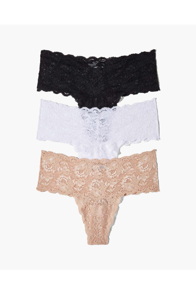 Nsn Comfie Thongs 3Pk, Main, color, Black White Sette