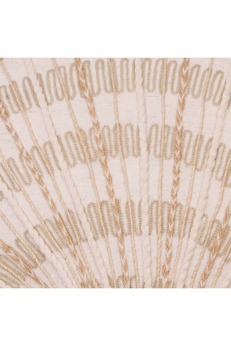 Natural Beaded Shell Embellished Woven Shaped Throw Pillow, 14" x 14", Alternate, color, Beige