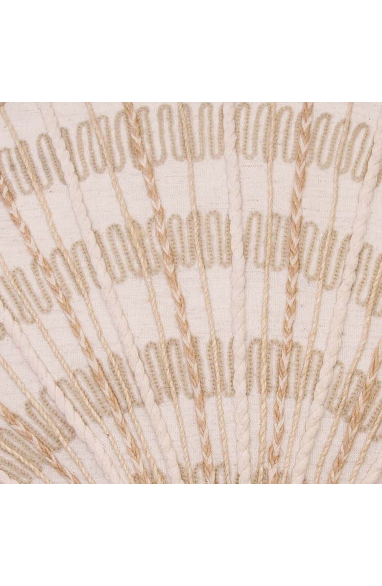 C&F Home Natural Beaded Shell Embellished Woven Shaped Throw Pillow, 14" x 14", Alternate, color, Beige