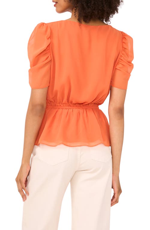 1.state Puff Short Sleeve Peplum Top