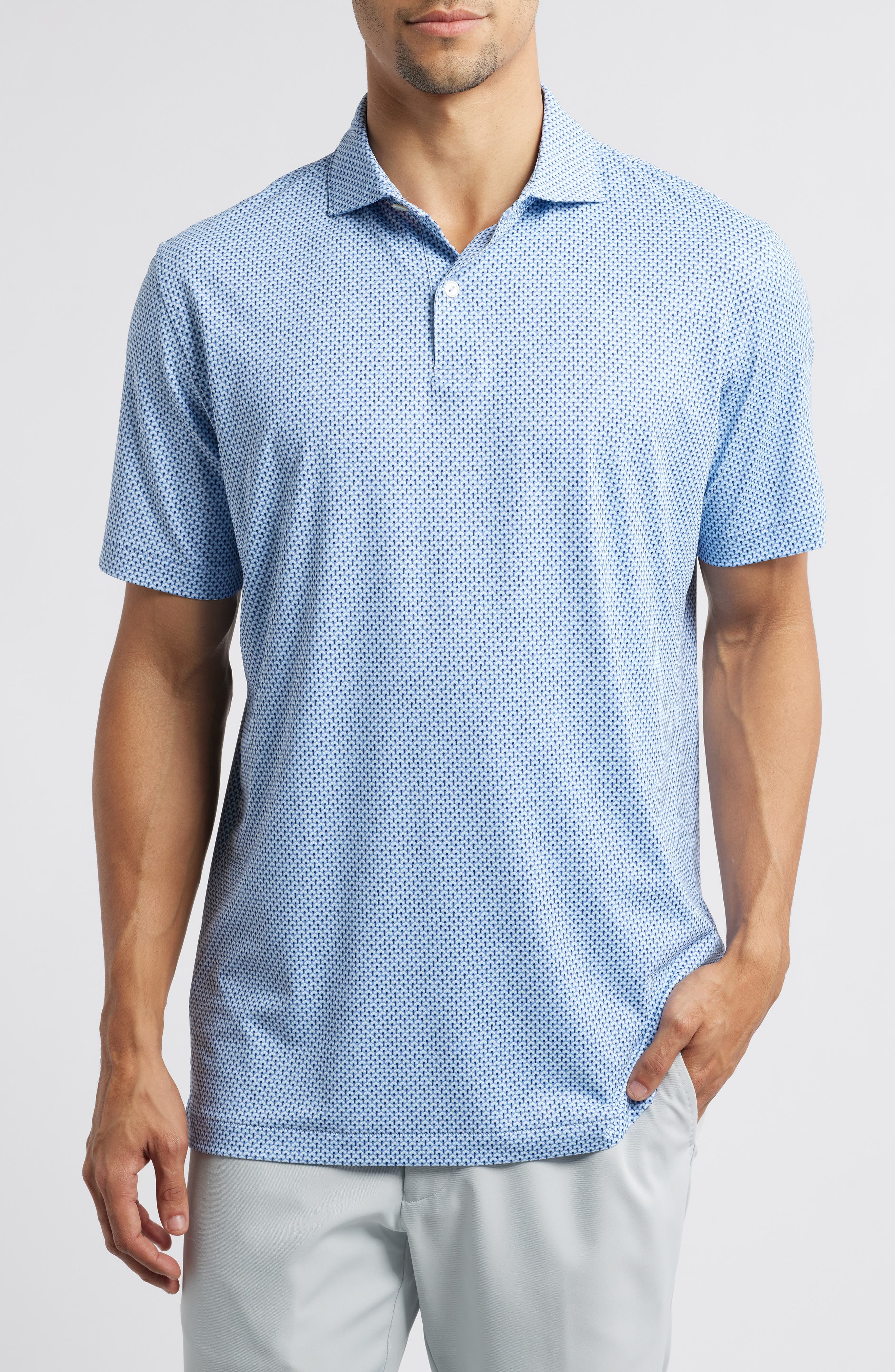 Peter Millar Crown Crafted Geo Print Performance Jersey Polo