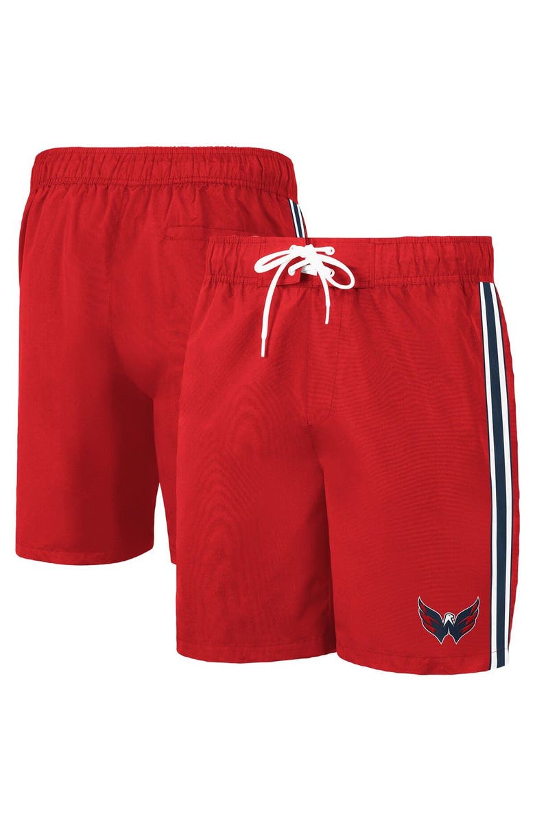 G-III SPORTS BY CARL BANKS Men's G-III Sports by Carl Banks Red/Navy Washington Capitals Sand Beach Swim Shorts, Main, color, Red