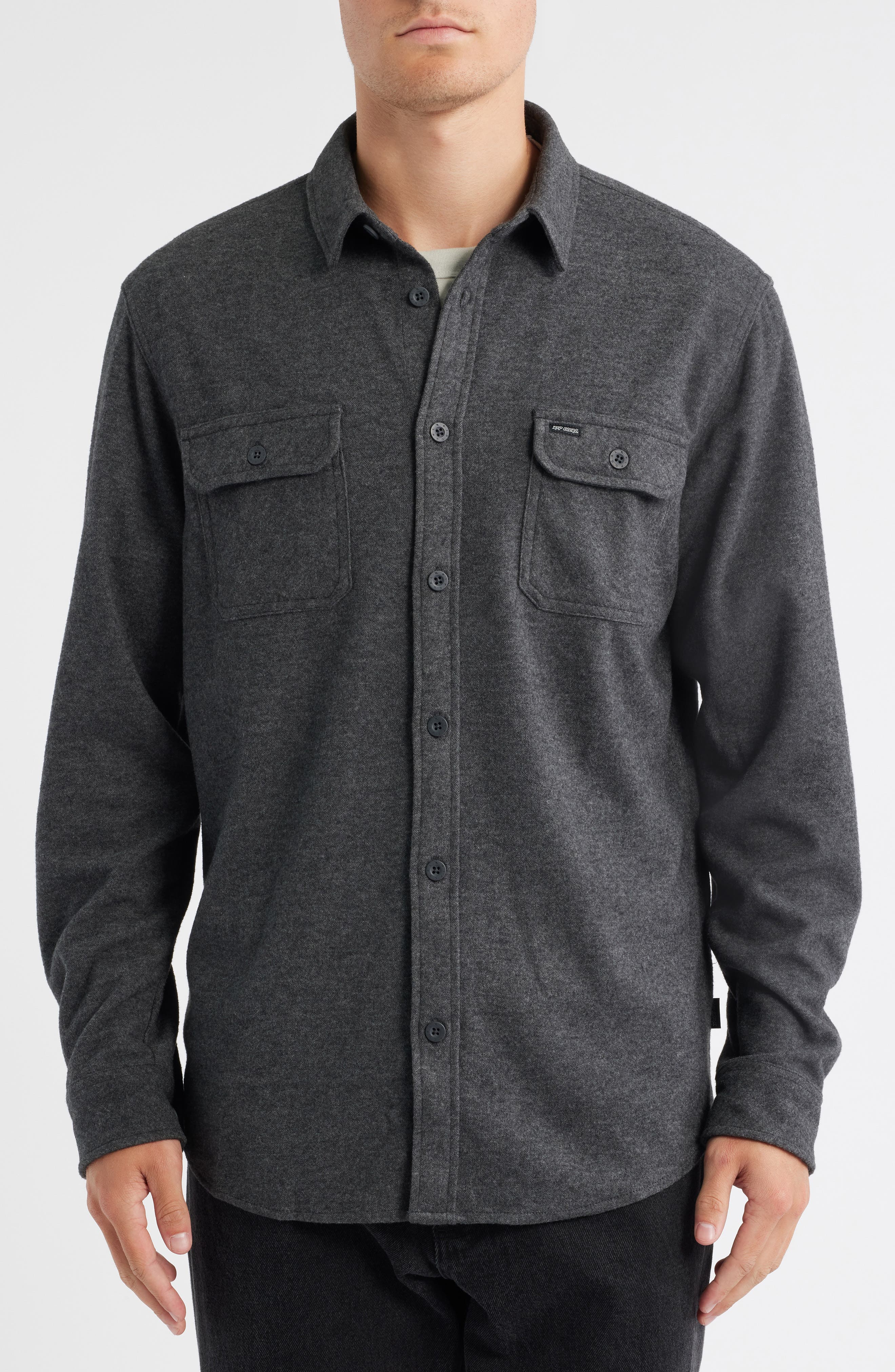 Grid Stretch Fleece Button-Up Shirt - image 2
