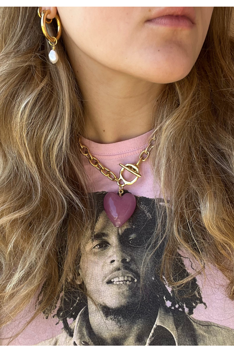 Amore Necklace, Alternate, color, Muted Mauve