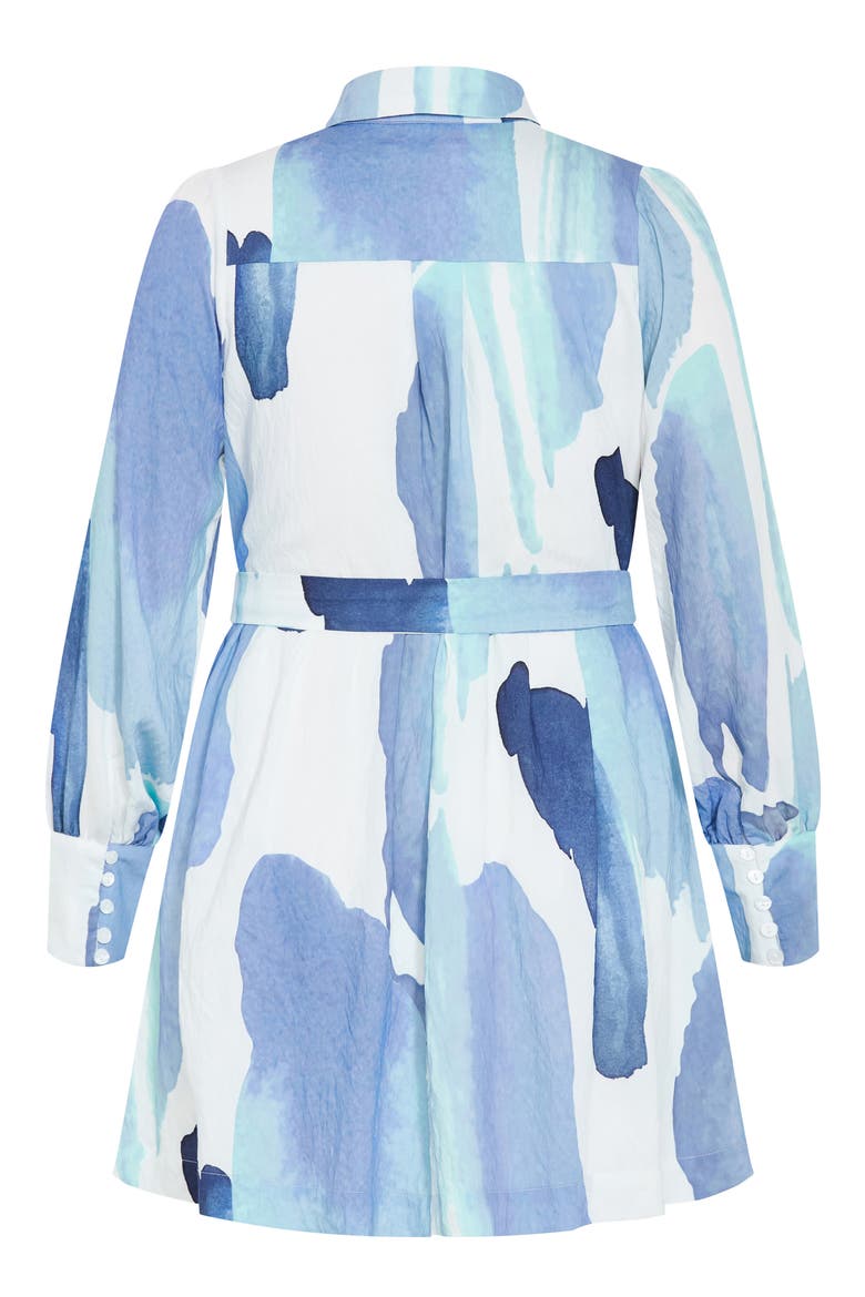 Ezra Tie Waist Long Sleeve Minidress, Alternate, color, TRANQUIL