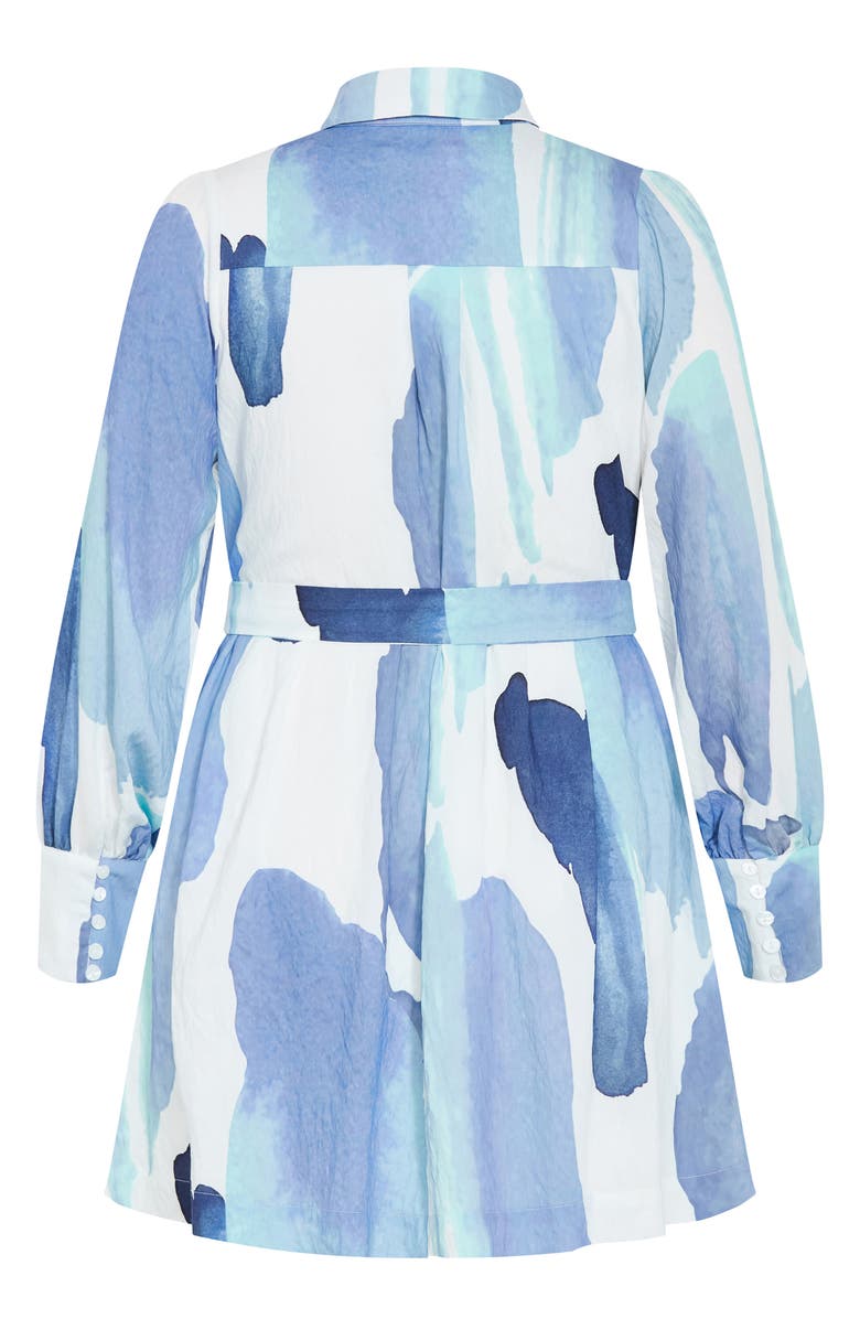 City Chic Ezra Tie Waist Long Sleeve Minidress, Alternate, color, 