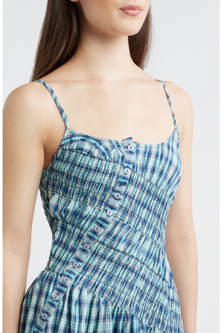 Lyra Check Sleeveless Midi Dress, Alternate, color, BLUE