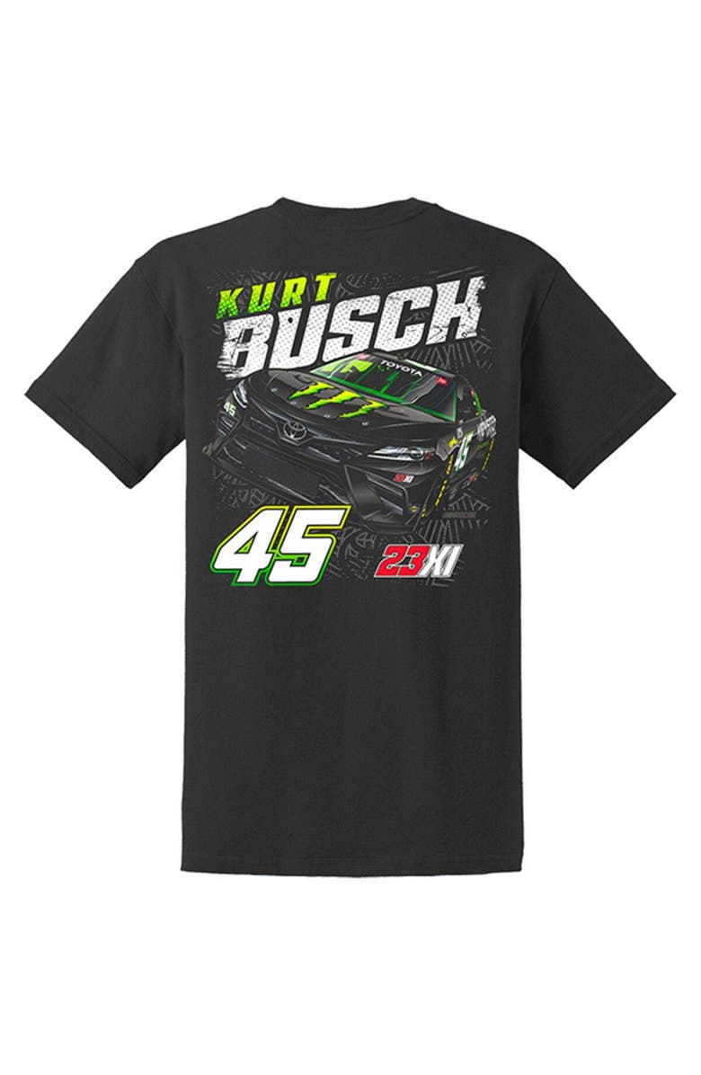 23XI Racing Men's 23XI Racing Black Kurt Busch Monster Car 2-Spot T-Shirt, Alternate, color, 
