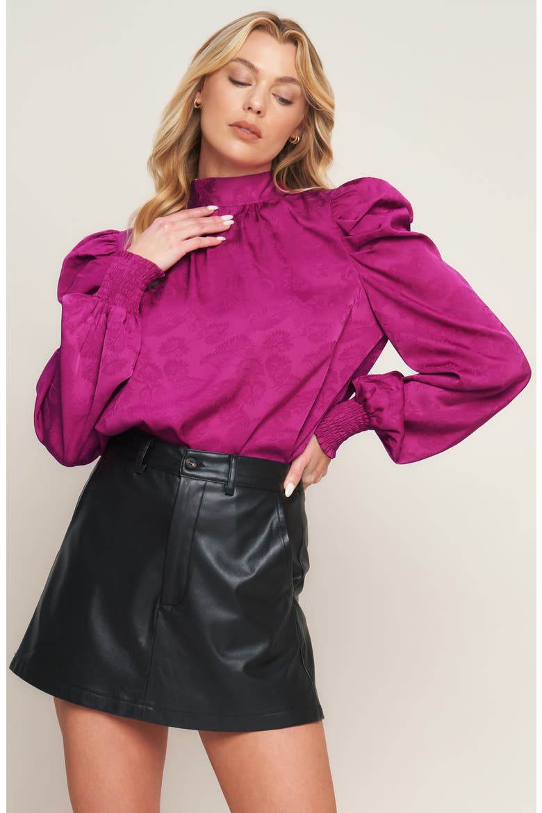 Puff Long Sleeve Top, Alternate, color, MAGENTA