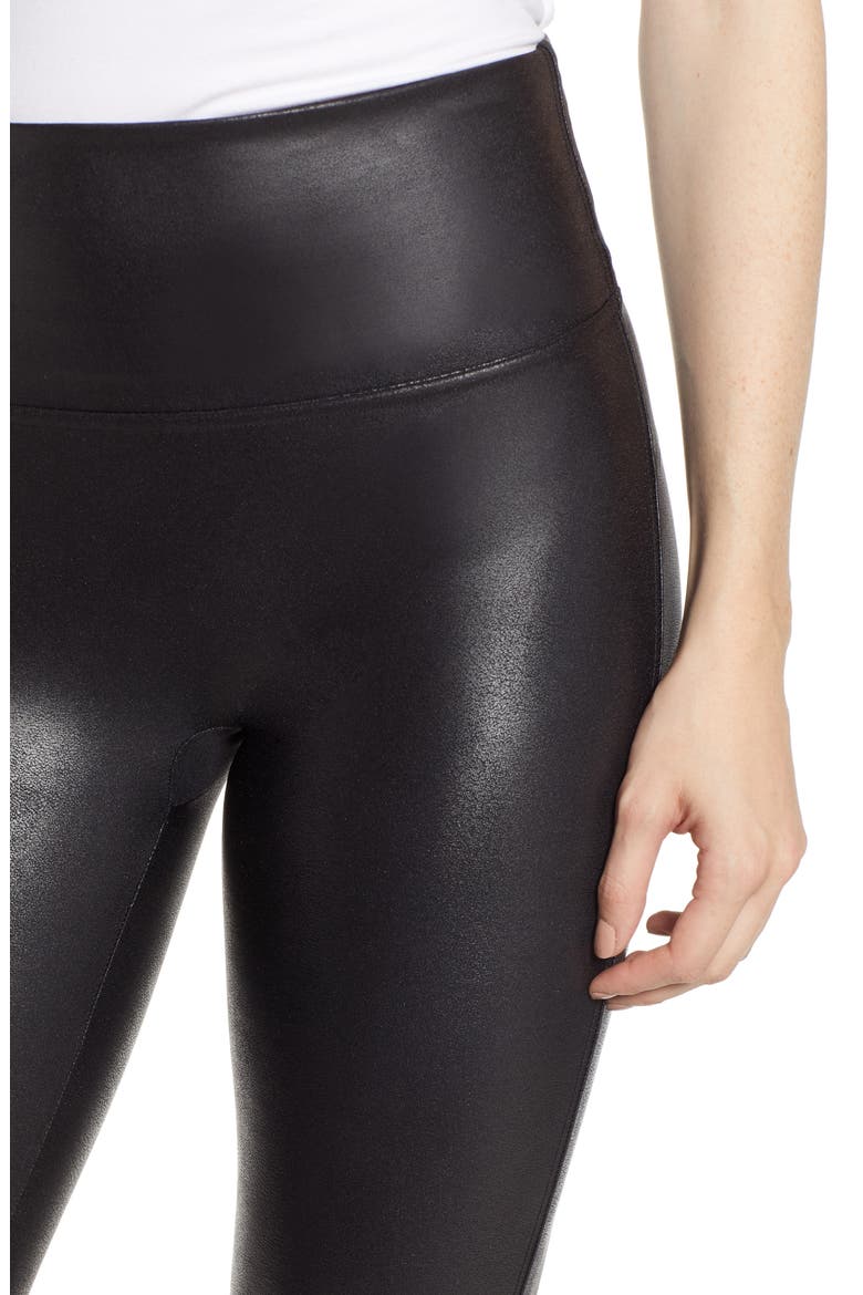 Faux Leather Leggings, Alternate, color, VERY BLACK