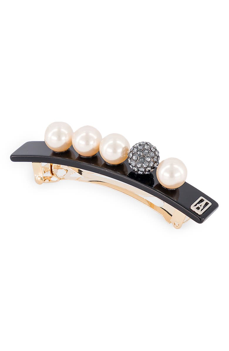 Alexandre de Paris Imitation Pearl & Crystal Barrette, Alternate, color, 