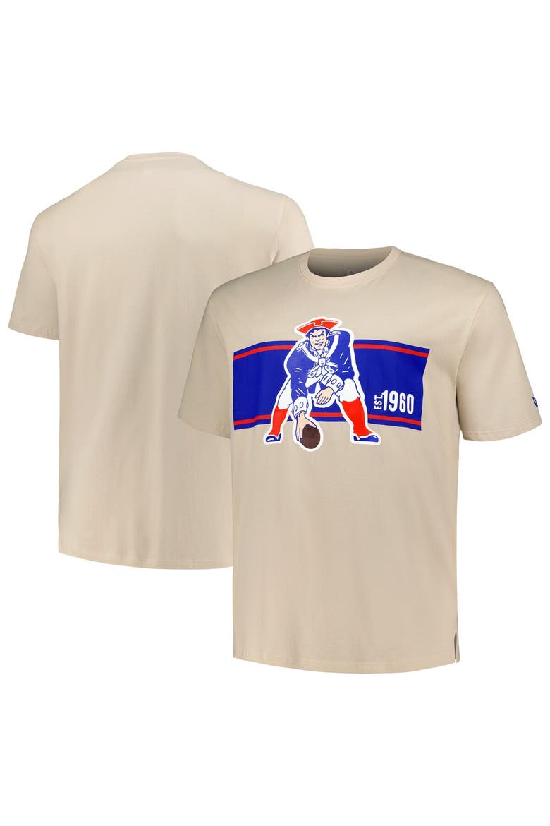 Men's New Era  Cream New England Patriots Third Down Big & Tall Historic T-Shirt, Alternate, color, Cream