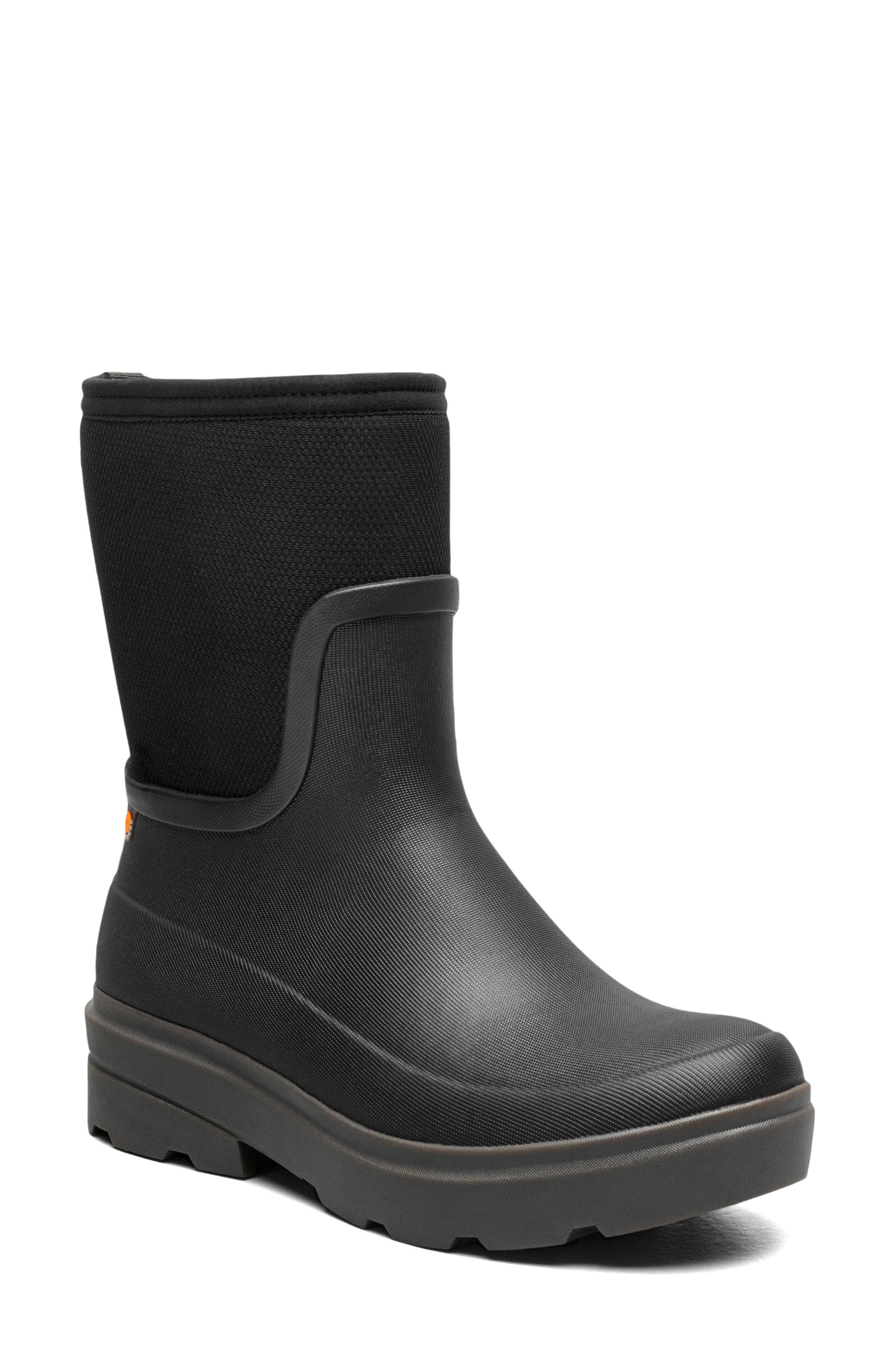 Bogs Hazel Mid Zip Rain Boot, Main, color, Black