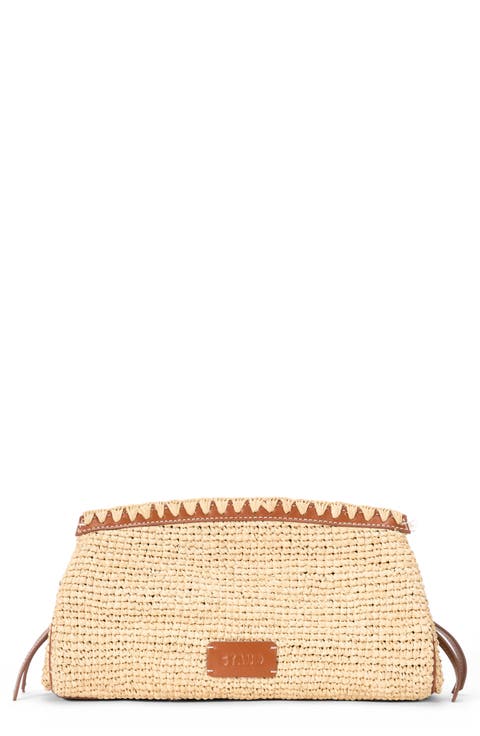 Maude Convertible Raffia Clutch