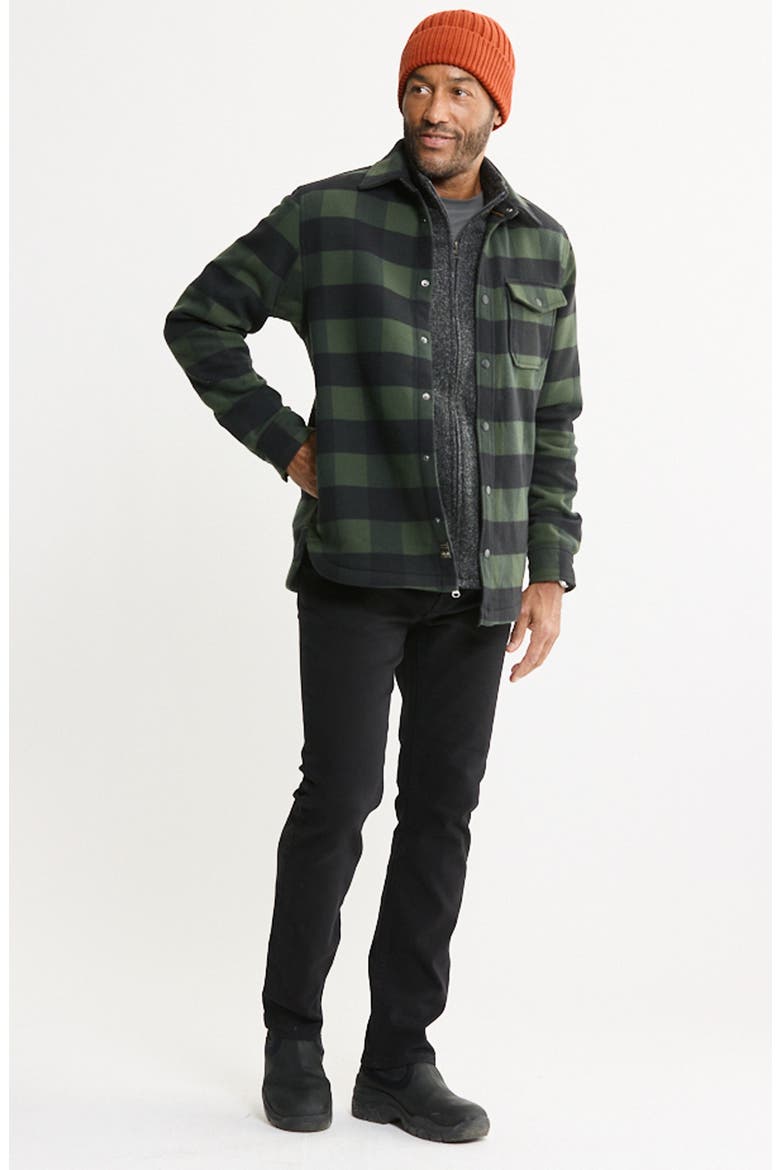 Doubleface Fleece Shirt Jacket, Alternate, color, FOREST BLACK CHECK