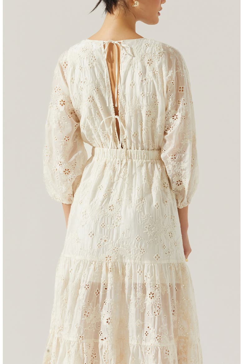 Jesalyn Cutout Detail Eyelet Dress, Alternate, color, CREAM