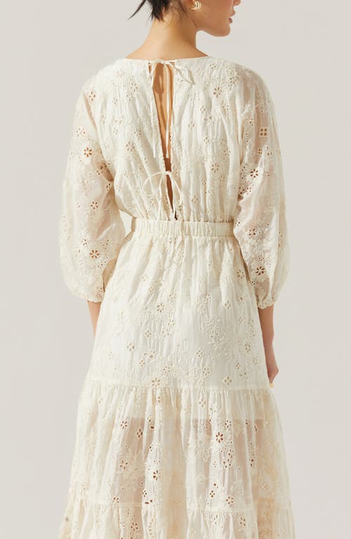Astr The Label Jesalyn Cutout Detail Eyelet Dress In Cream