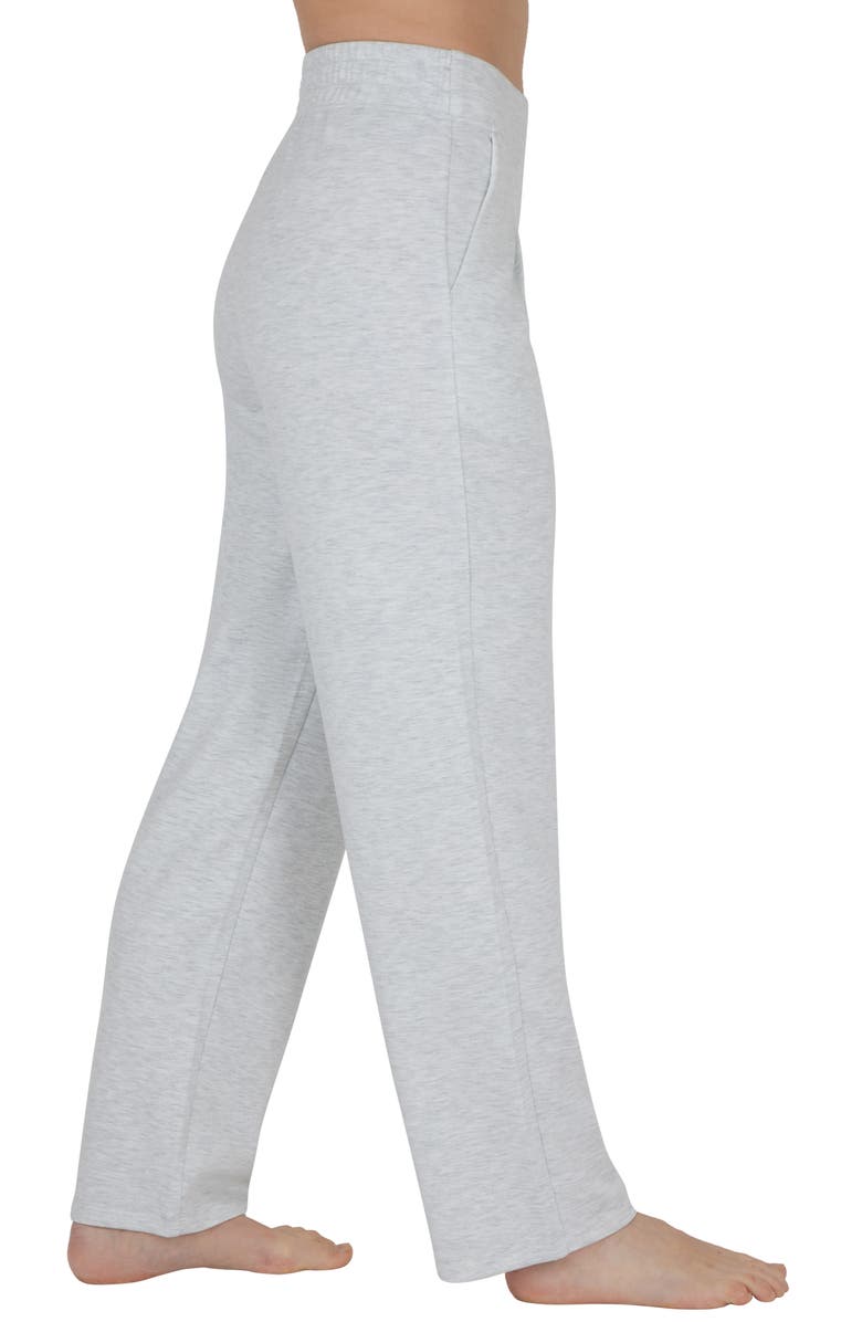 YOGALICIOUS Straight Leg Scuba Pants, Alternate, color, Heather Light Grey