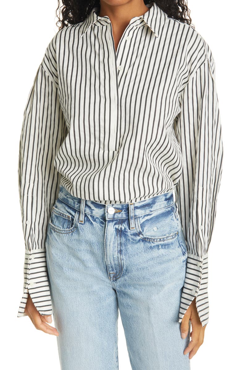 FRAME Whitney Stripe Popover Shirt, Main, color,