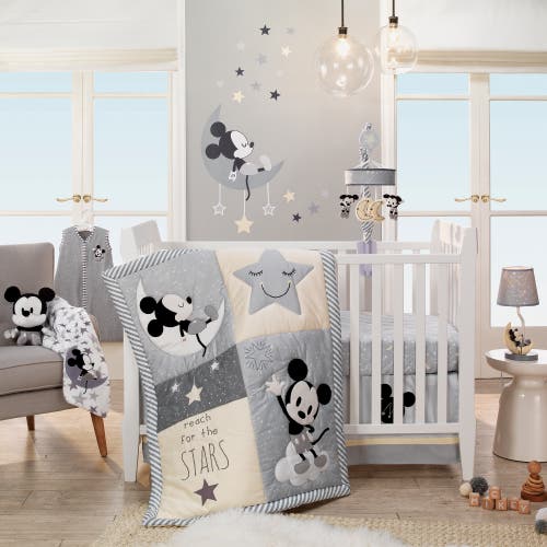 Lambs & Ivy Disney Baby Mickey Mouse Celestial Fleece Blanket In White