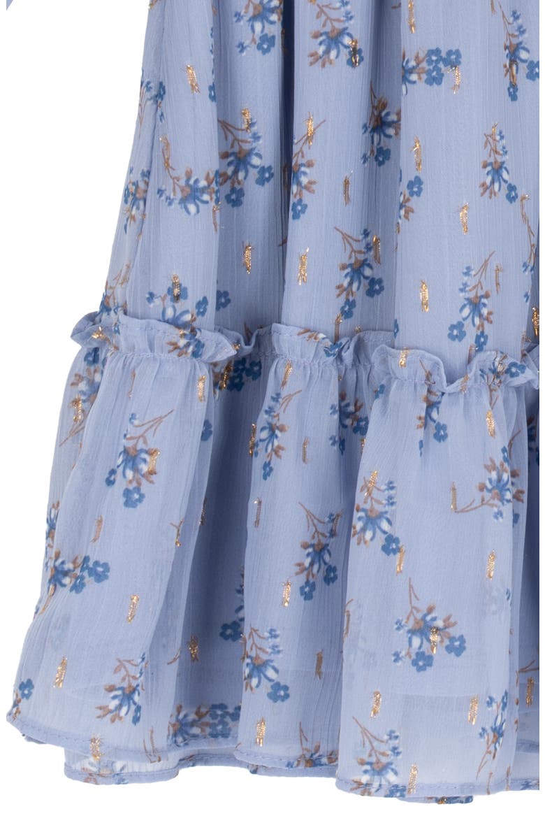 Kids' Lurex Chiffon Tiered Dress, Alternate, color, PERIWINKLE