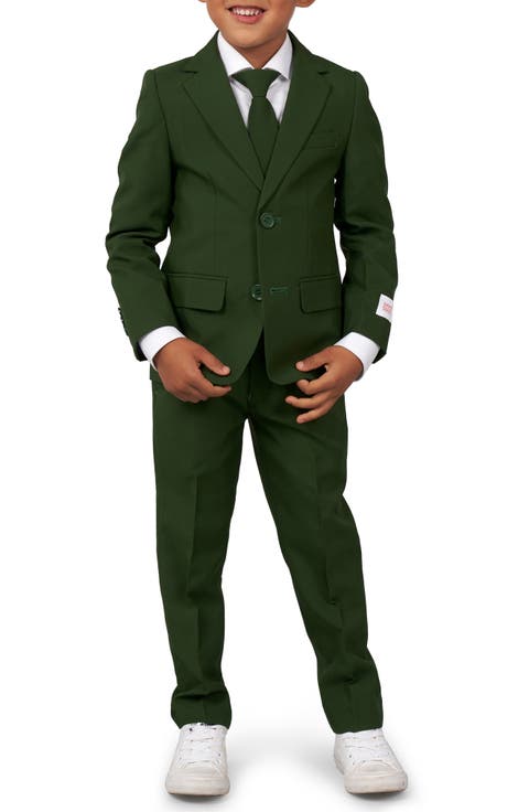 Glorious Green Two-Piece Suit & Tie (Toddler, Little Boy & Big Boy)