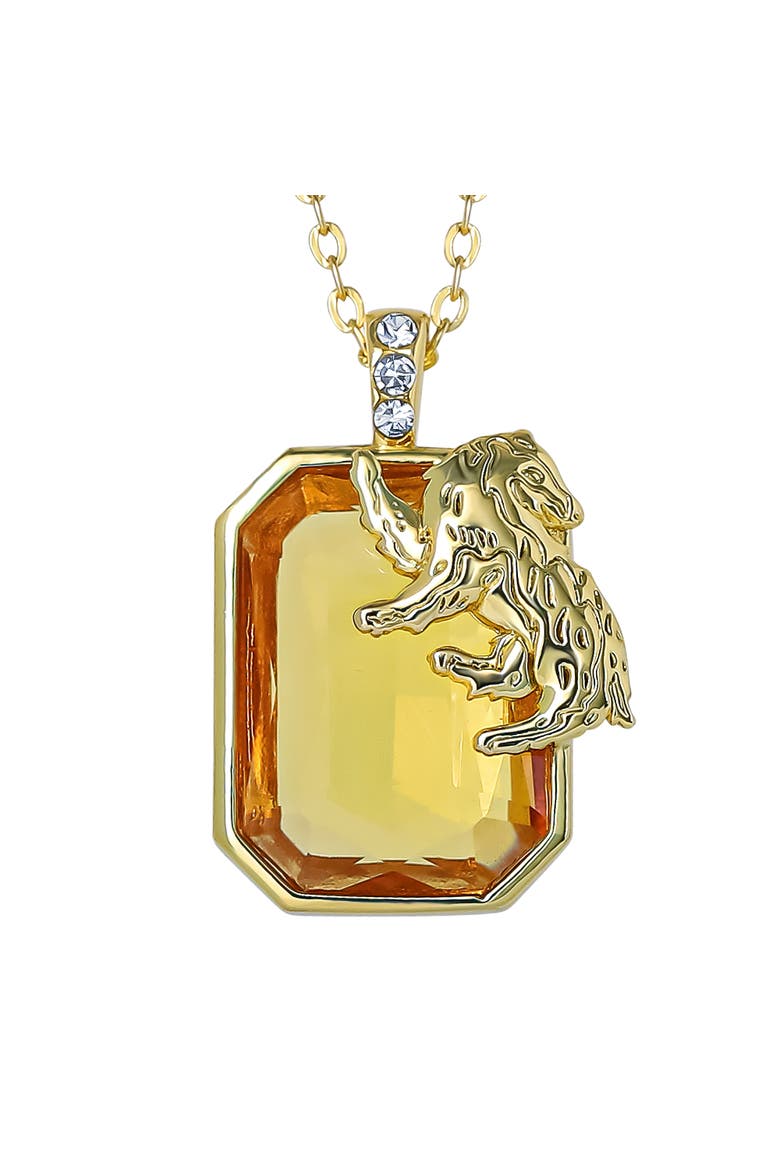 Hufflepuff Badger Pendant Necklace Official License,18+2", Main, color, Yellow
