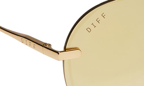 Diff 62mm Lenox Polarized Aviator Sunglasses In Gold