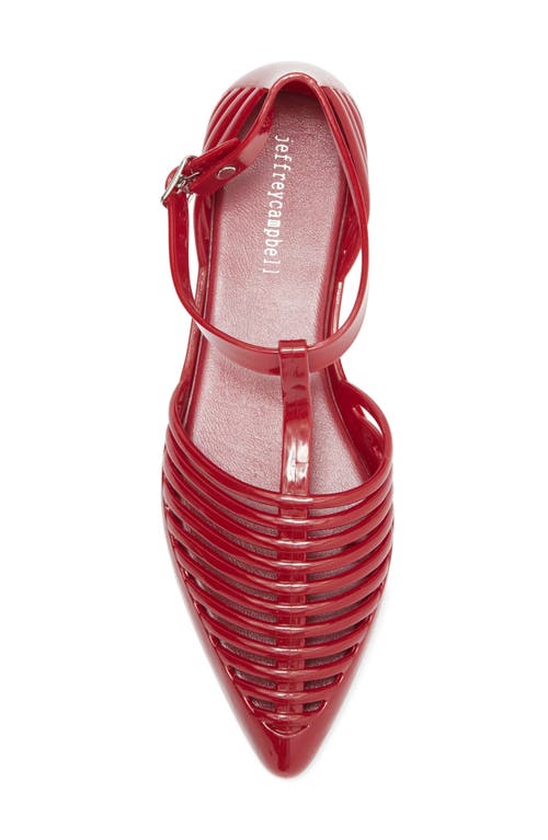 Jeffrey Campbell Squeaky Jelly Flat In Cherry Red