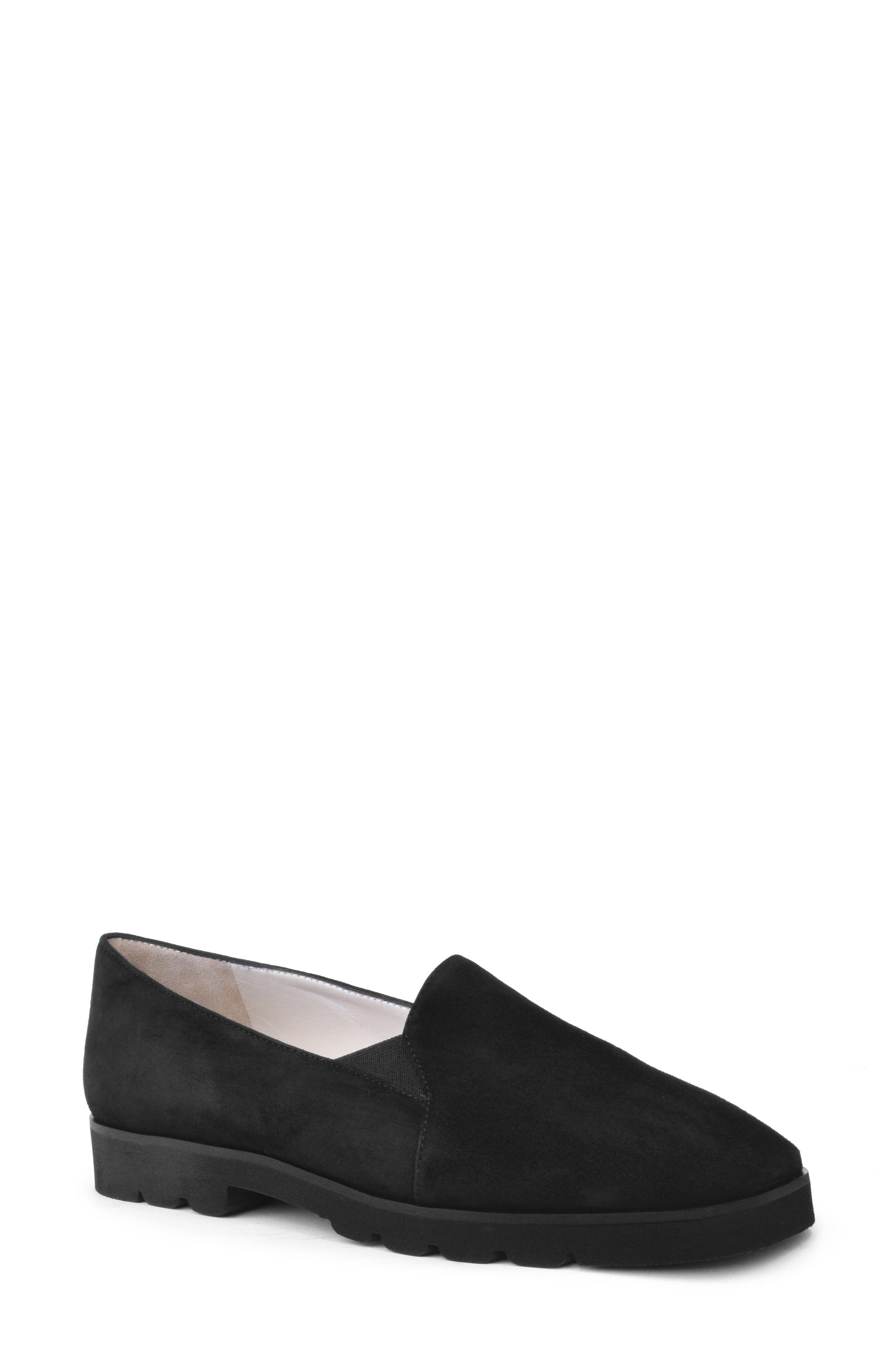Amalfi by Rangoni Giostra Loafer, Main, color, Black Cashmere Suede