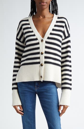 Saylor Stripe Cotton Cardigan