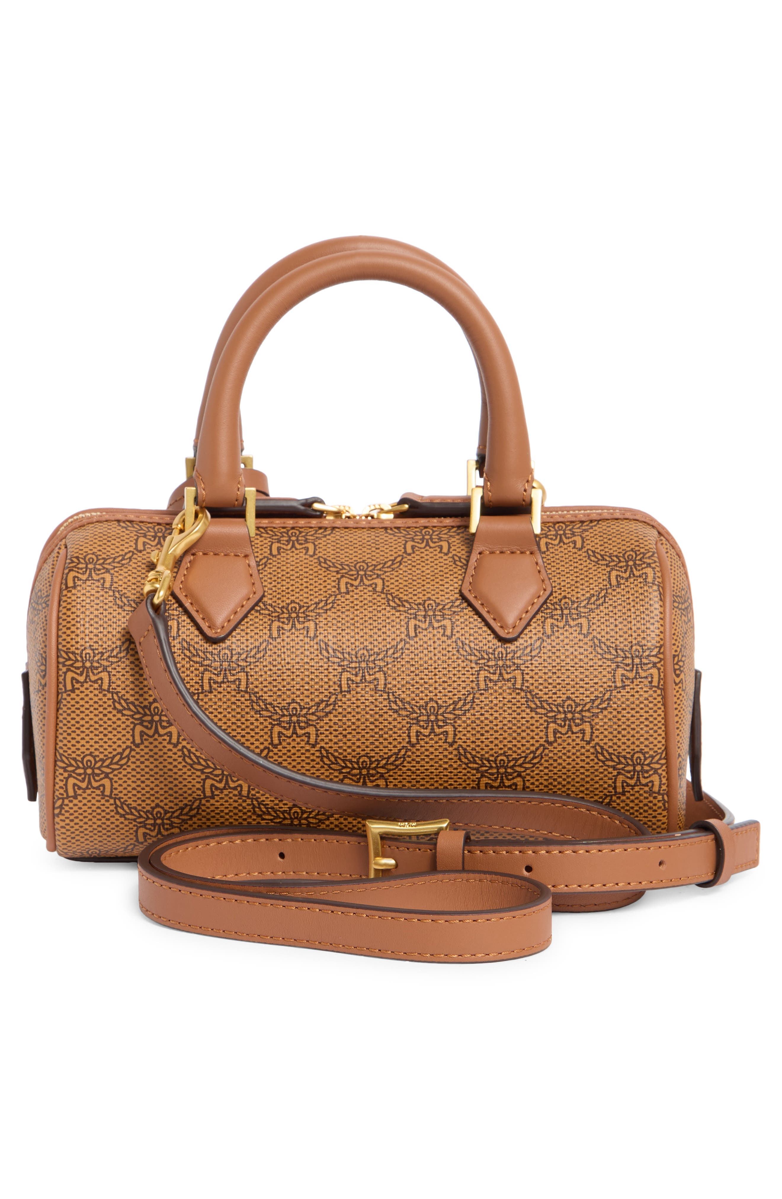 MCM Ella Mini Boston Barrel Bag, Alternate, color, 