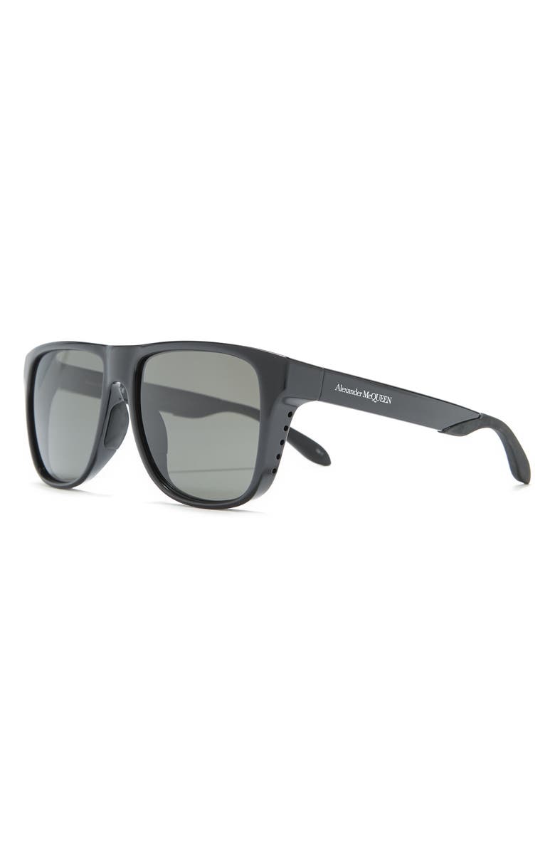 McQueen 56mm Square Rectangle Sunglasses, Alternate, color,
