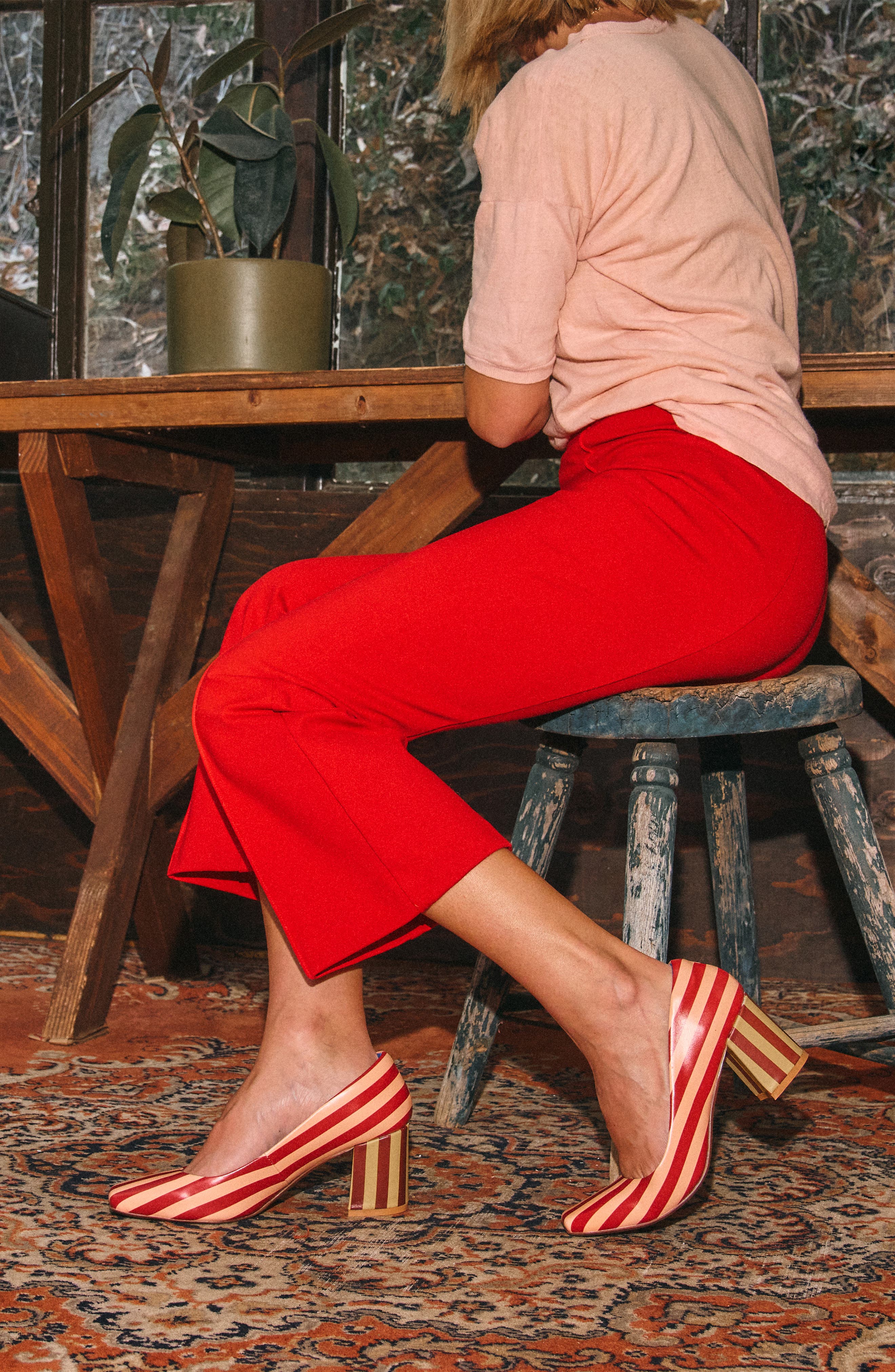 Estee Multicolor Square Toe Pump, Alternate, color, Begonia Stripe