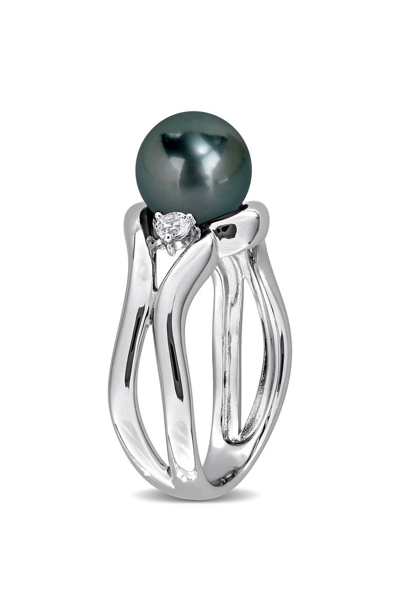 DELMAR Cultured Tahitian Pearl Ring, Alternate, color, Black