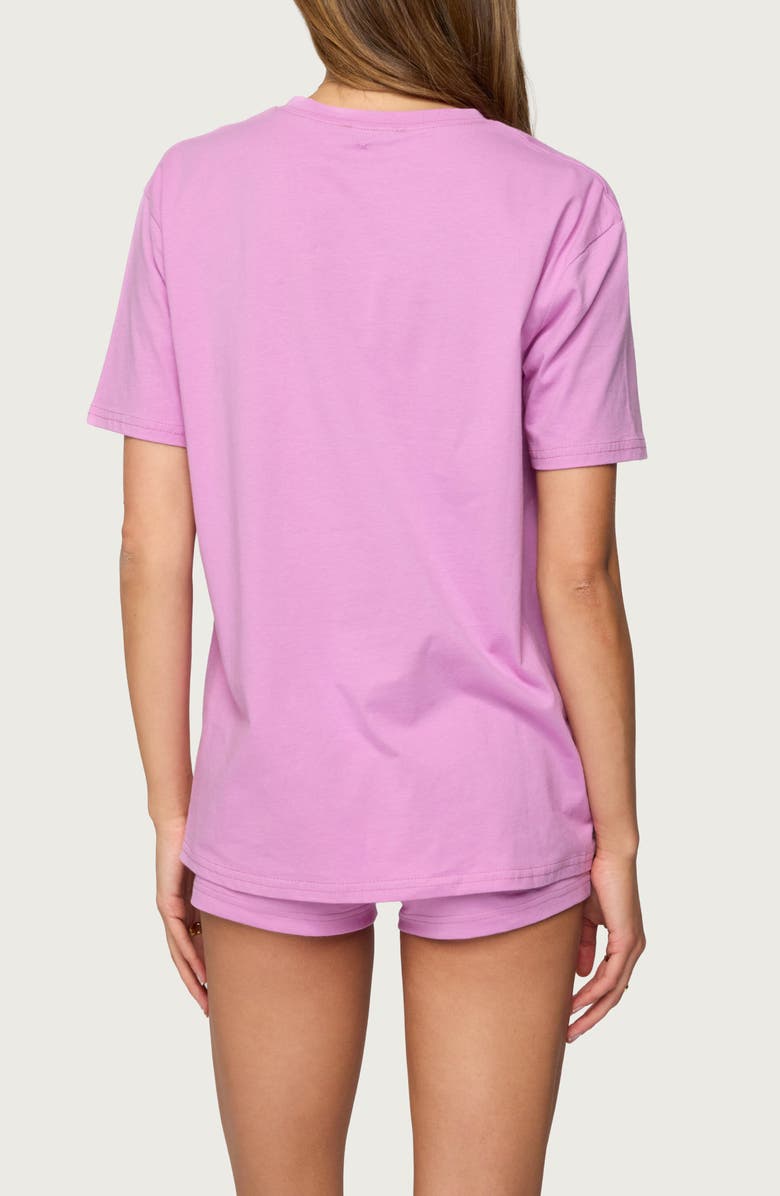 EDIKTED Fleur Hibiscus Graphic T-Shirt, Alternate, color, Pink