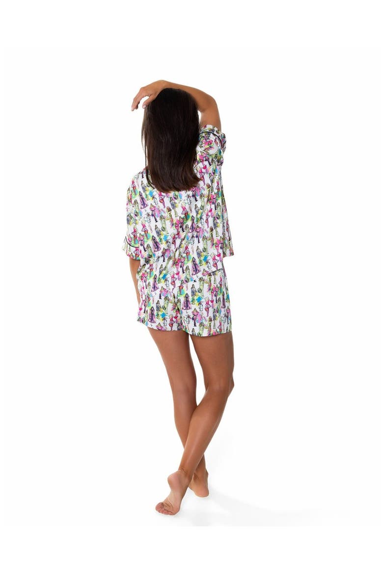 Fashionista Silky Short Sleeve Shorts Set, Alternate, color, Multicolor