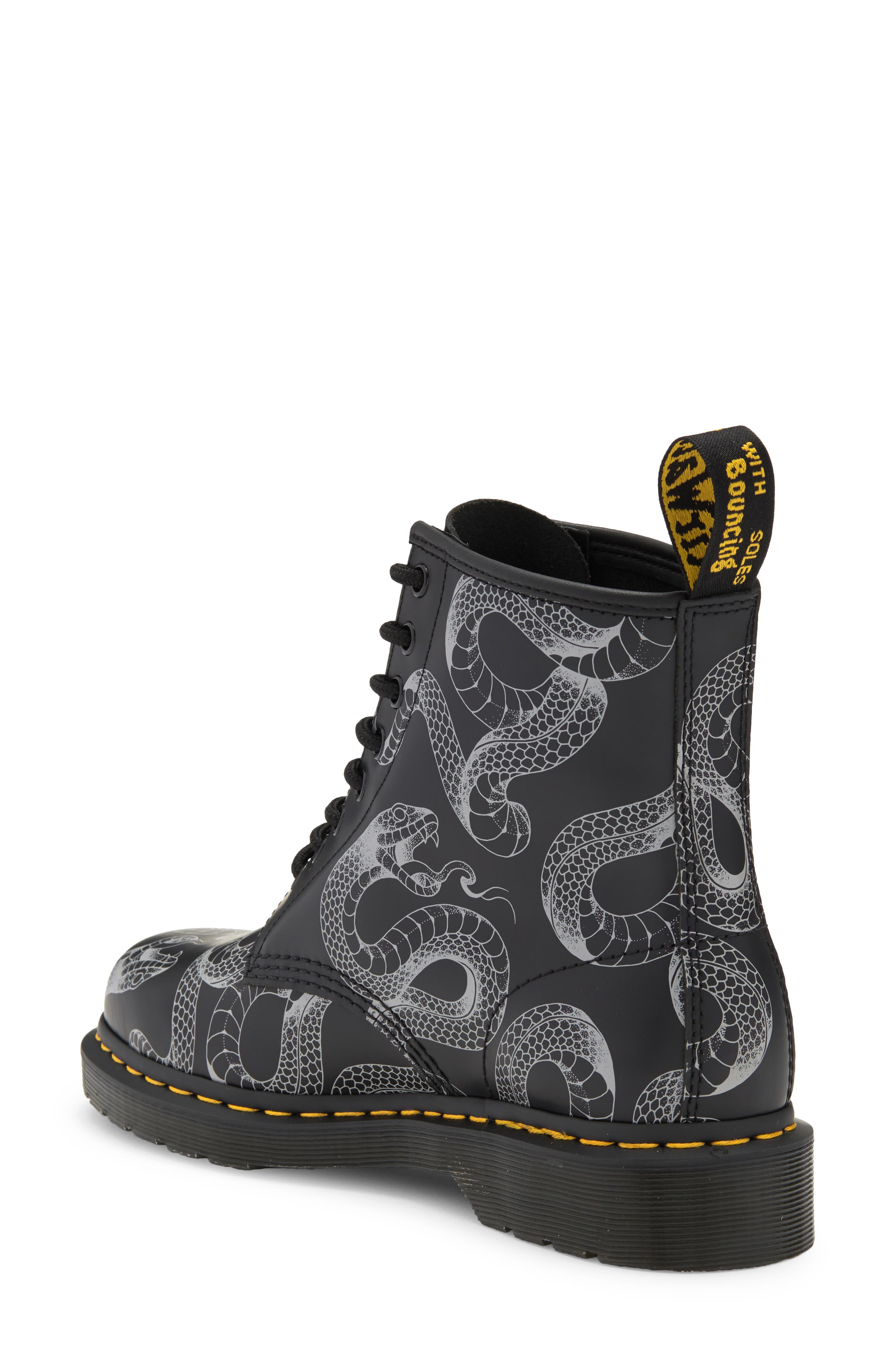 Dr. Martens 1460 Snake Print Boot, Alternate, color, 