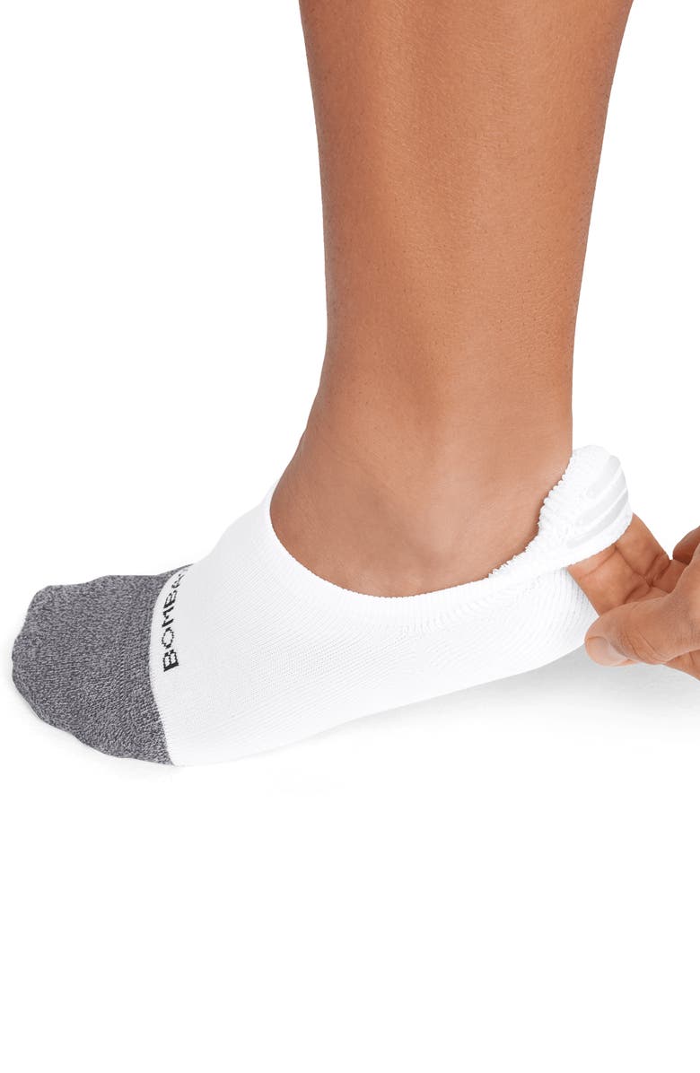 Bombas Solid Cushioned No-Show Socks, Alternate, color, White