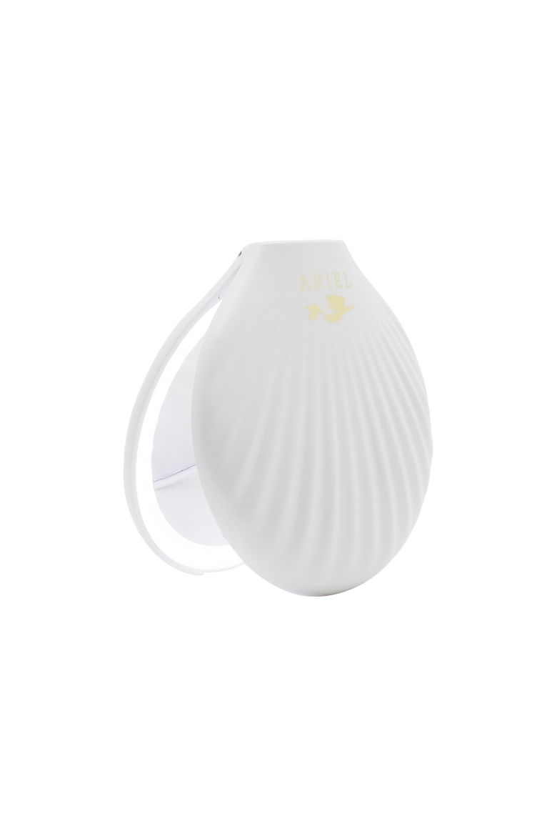 Ariel Seashell Compact Mirror - White, Main, color, White