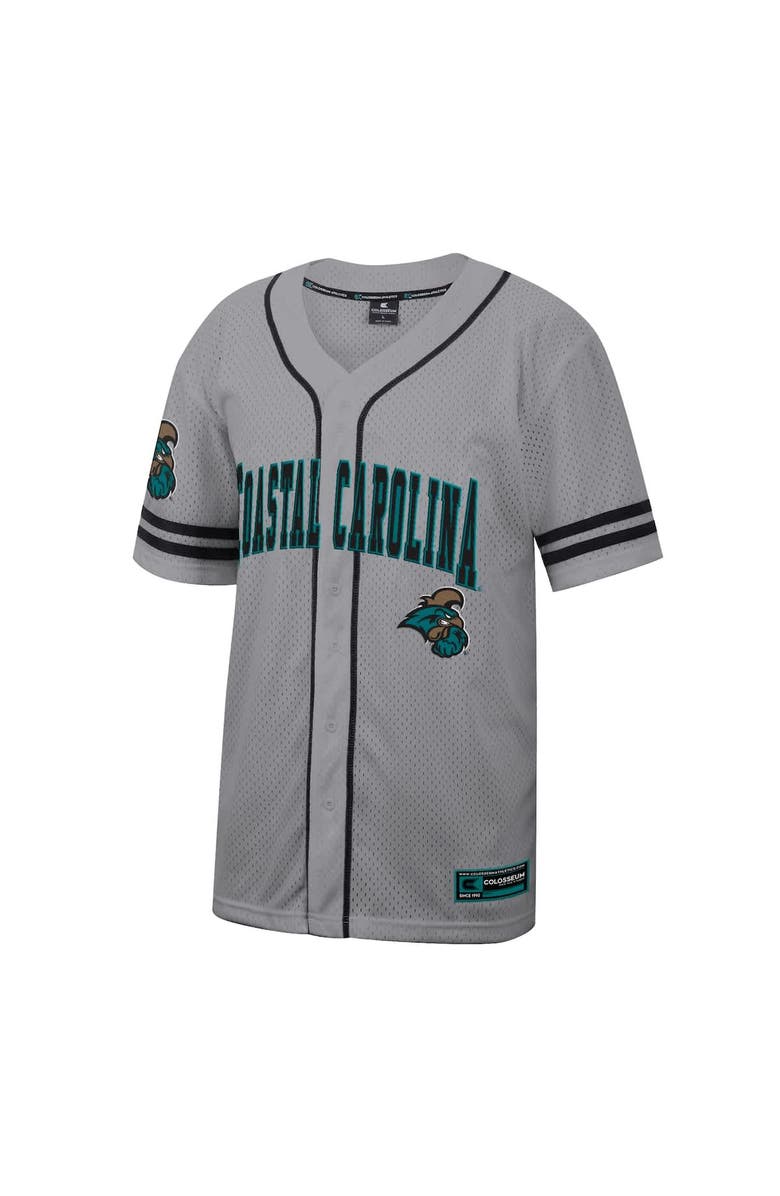 COLOSSEUM Men's Colosseum Gray Coastal Carolina Chanticleers Free Spirited Baseball Jersey, Alternate, color, Gray