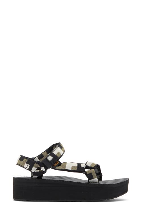 Teva Universal Platform Sandal In Retro Shapes Black