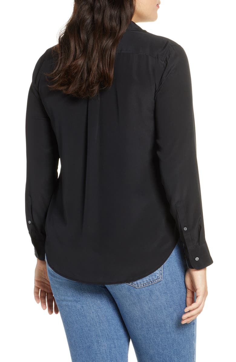 J.Crew Silk Button-Up Shirt, Alternate, color,