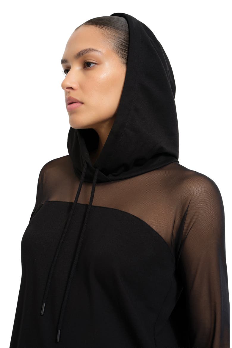Park Hooded Sweatshirt Dress, Alternate, color, BLACK