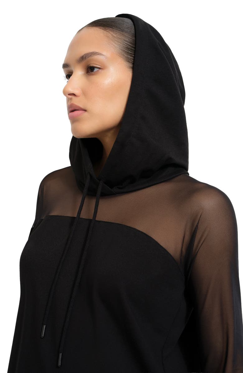 Marcella Park Hooded Sweatshirt Dress, Alternate, color, Black