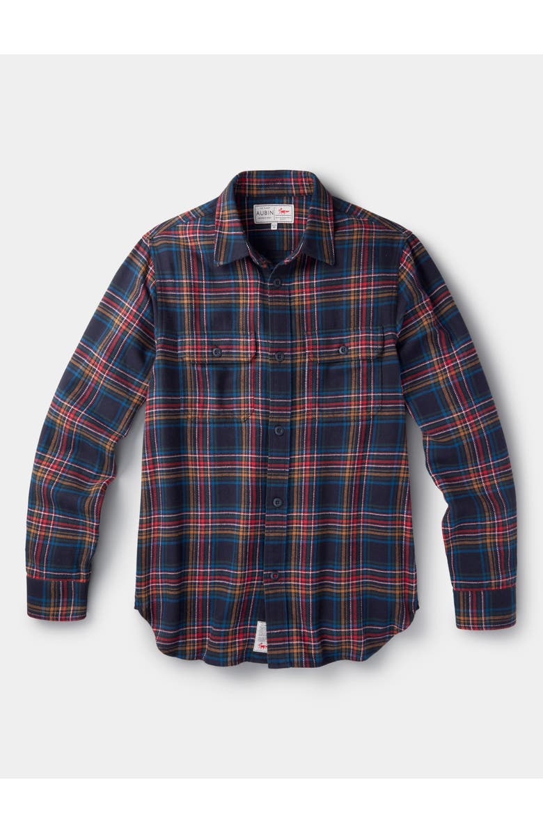 Aubin Crowle Button Up Flannel Shirt, Alternate, color, Black Check